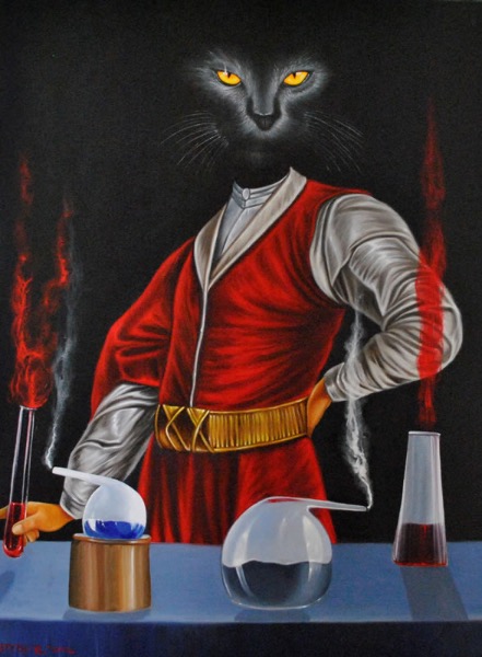 Alchemik, obraz Mariusza Zdybała, 2021