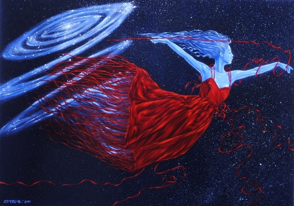 Andromeda, obraz Mariusza Zdybała, 2019