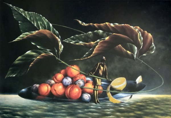 Owoce, obraz Mariusza Zdybała, 1996
