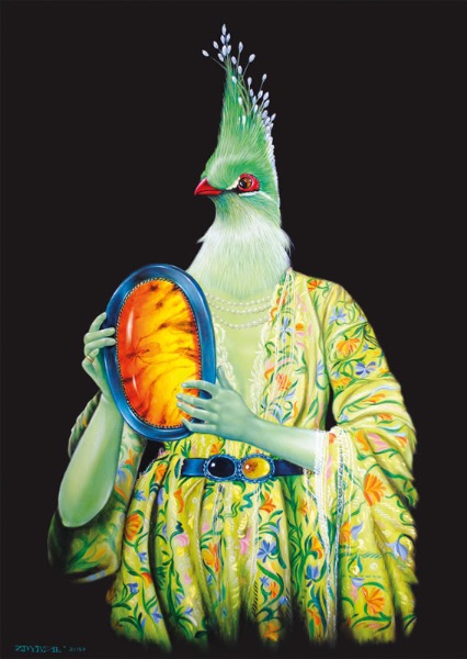 Inkluzja, obraz Mariusza Zdybała, 2020