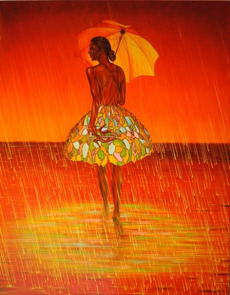 Lemon rain, obraz Mariusza Zdybała, 2002