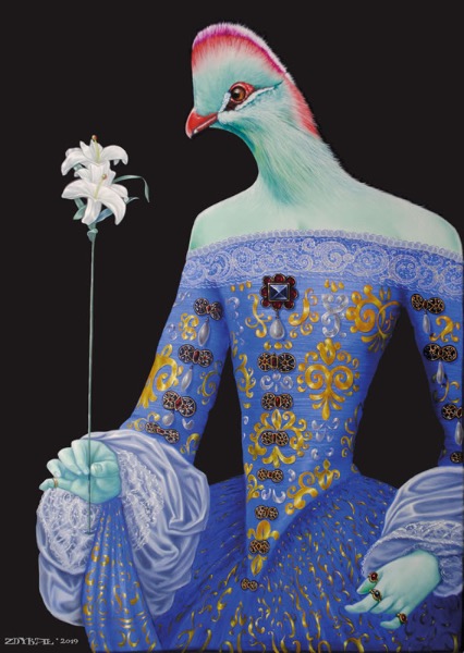 Madonna Lily, obraz Mariusza Zdybała, 2019