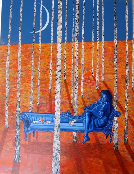 Powrót z grzybobrania, obraz Mariusza Zdybała, 2012