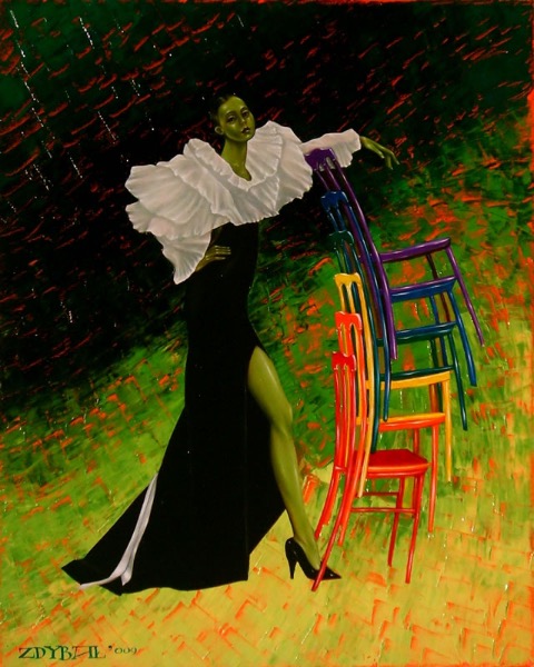 Rainbow chairs, obraz Mariusza Zdybała, 2009