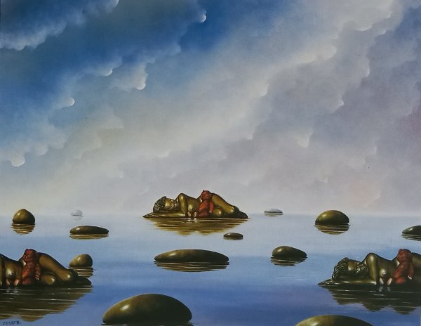 Śpiące, obraz Mariusza Zdybała, 1996